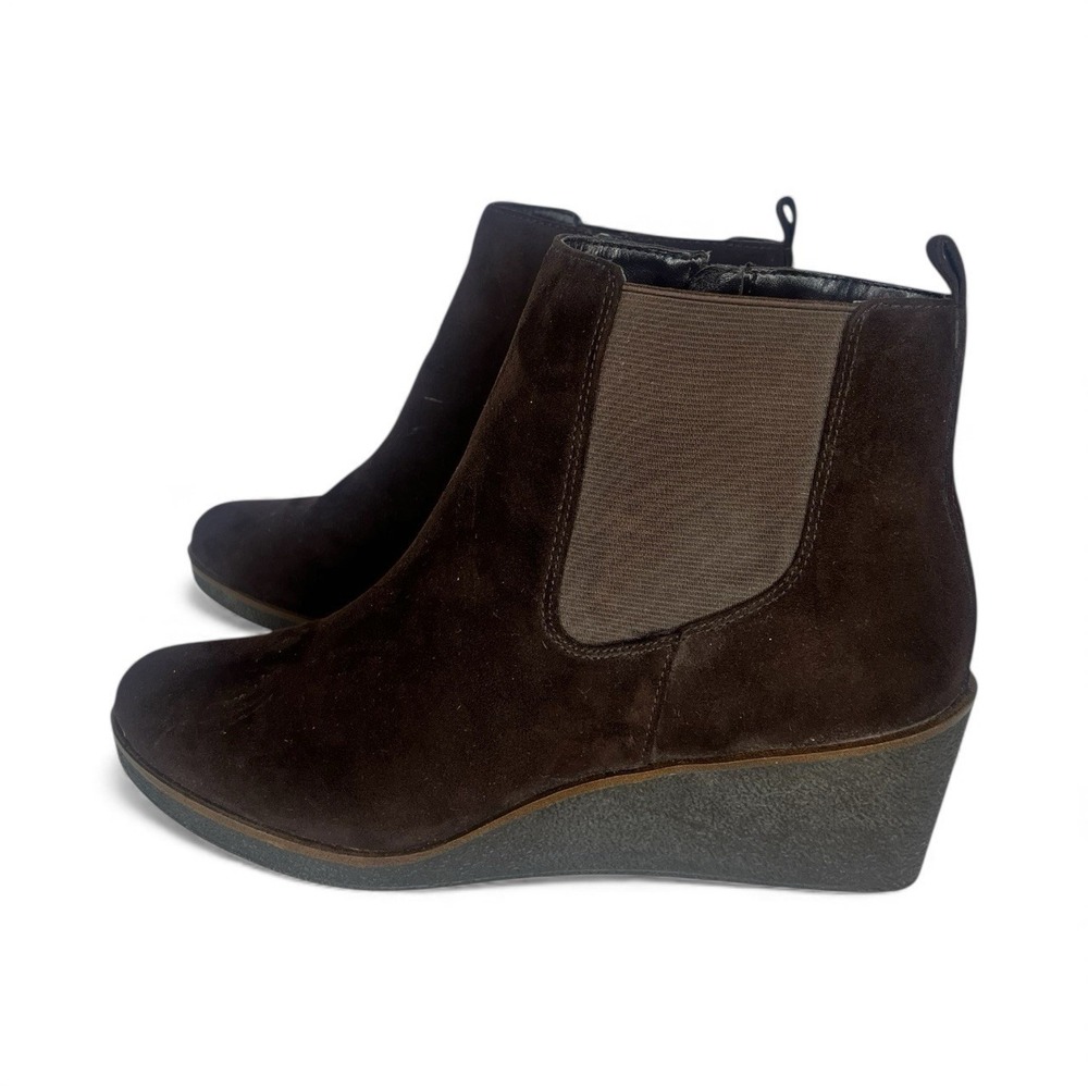 Aerosoles Brandi Brown Suede Wedge Ankle Booties – Women’s 10